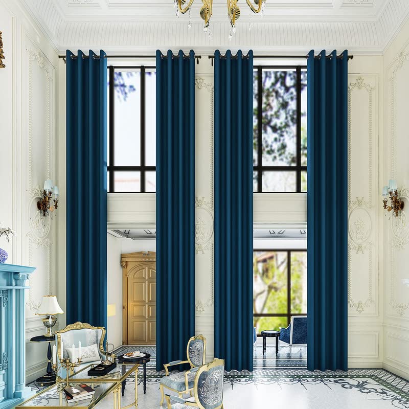 Grichril Grichril Extra Long Blackout Curtains  2 Story High Living Room Drapes  Tall Curtains for High Ceiling or Long Window  144 156 168 192 204 216 240 Inch 12ft20ft Length1 PanelNavy 52x216 