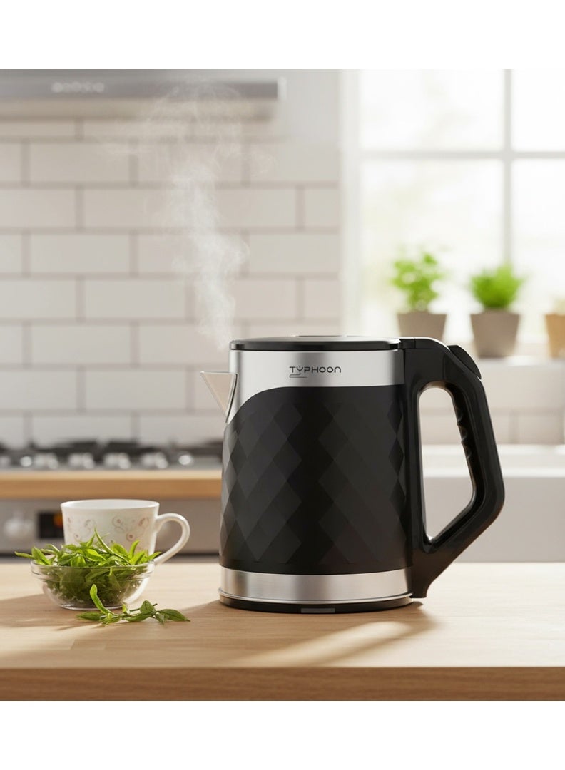Typhoon Electric Kettle - 1500 Watts - 1.8 Liters - TY-01-012 - Black - Image 2