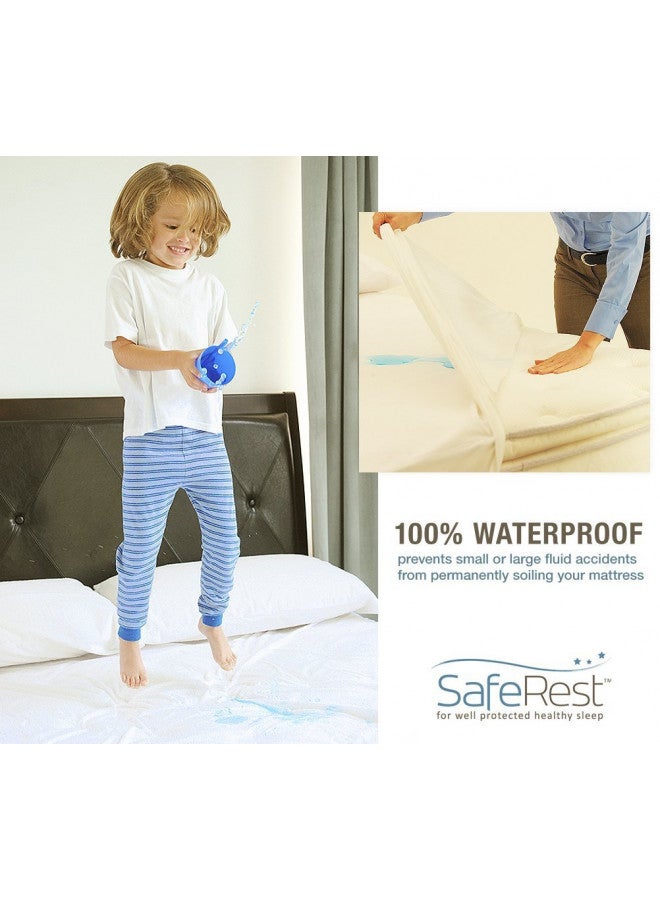 SafeRest Zippered Mattress Protector - Premium 9-12 Inch Waterproof Mattress Cover for Bed - Breathable & Noiseless Washable Mattress Encasement - Queen - Image 2