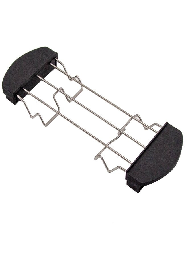 Hoypeyfiy رف تسخين محمصة الخبز من هويبيفي، حامل محمصة الخبز، رف سندويشات من الفولاذ المقاوم للصدأ لمحمصة الخبز، للمطبخ المنزلي، الشواء، النزهات، ملحقات محمصة الخبز (أسود - 10.62 × 3.62 بوصة) - Image 3