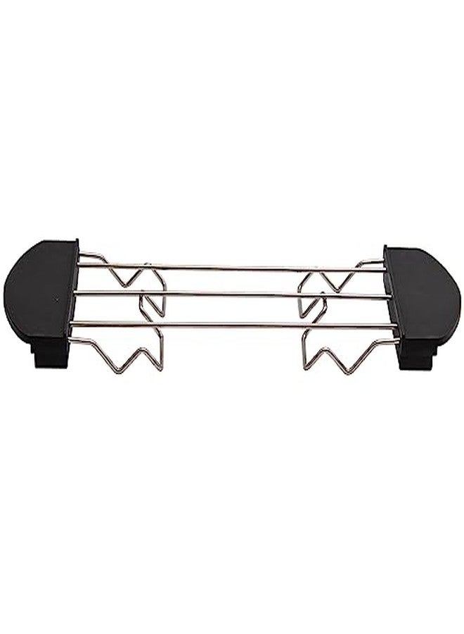 Hoypeyfiy رف تسخين محمصة الخبز من هويبيفي، حامل محمصة الخبز، رف سندويشات من الفولاذ المقاوم للصدأ لمحمصة الخبز، للمطبخ المنزلي، الشواء، النزهات، ملحقات محمصة الخبز (أسود - 10.62 × 3.62 بوصة) - Image 1