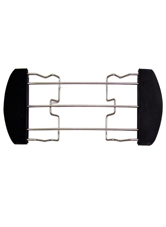 Hoypeyfiy رف تسخين محمصة الخبز من هويبيفي، حامل محمصة الخبز، رف سندويشات من الفولاذ المقاوم للصدأ لمحمصة الخبز، للمطبخ المنزلي، الشواء، النزهات، ملحقات محمصة الخبز (أسود - 10.62 × 3.62 بوصة) - Image 2