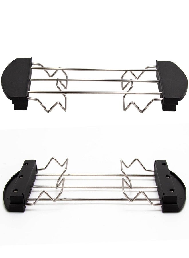 Hoypeyfiy رف تسخين محمصة الخبز من هويبيفي، حامل محمصة الخبز، رف سندويشات من الفولاذ المقاوم للصدأ لمحمصة الخبز، للمطبخ المنزلي، الشواء، النزهات، ملحقات محمصة الخبز (أسود - 10.62 × 3.62 بوصة) - Image 4