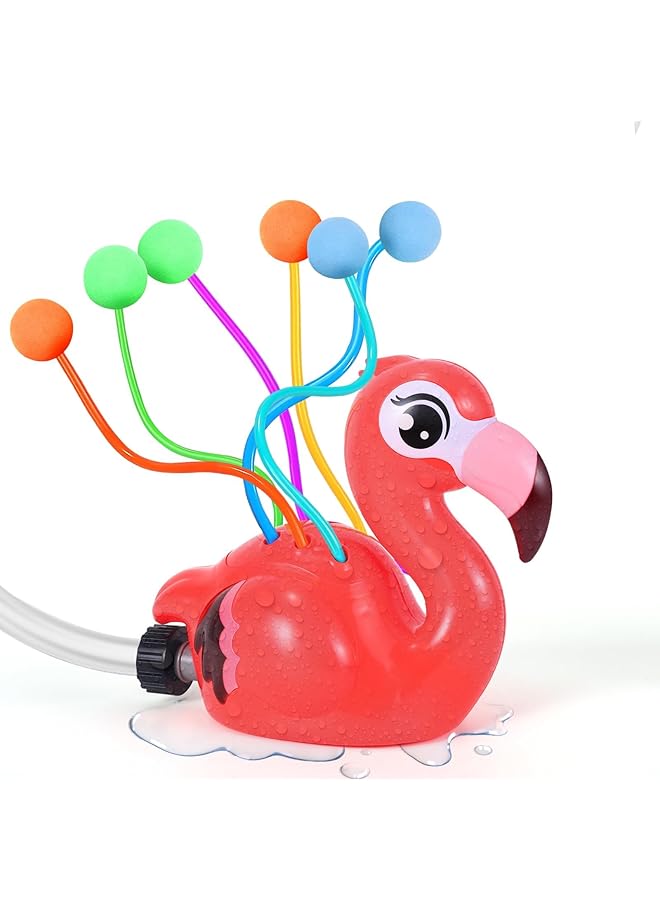 KASTWAVE Water Sprinklers For Kids Flamingo Splashing Fun Toy With 6 Floating Balls Rotating Sprinkler For Outdoor Play Garden Hose Attachment Perfect Water Toy For Boys And Girls 3 8 Years Old - Image 1
