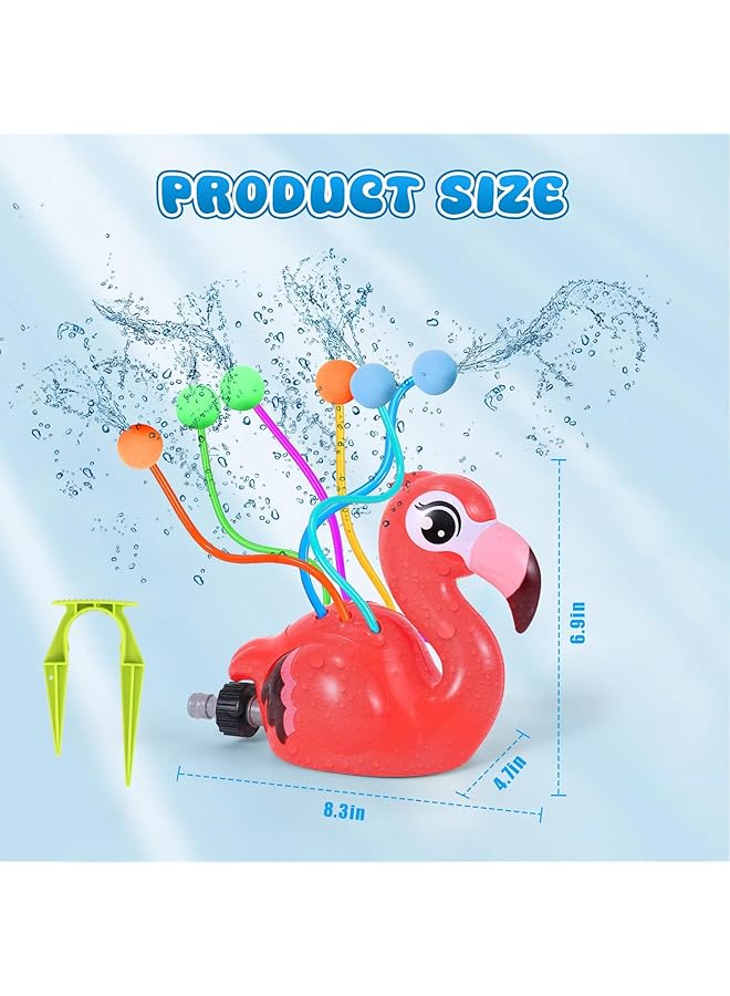 KASTWAVE Water Sprinklers For Kids Flamingo Splashing Fun Toy With 6 Floating Balls Rotating Sprinkler For Outdoor Play Garden Hose Attachment Perfect Water Toy For Boys And Girls 3 8 Years Old - Image 3