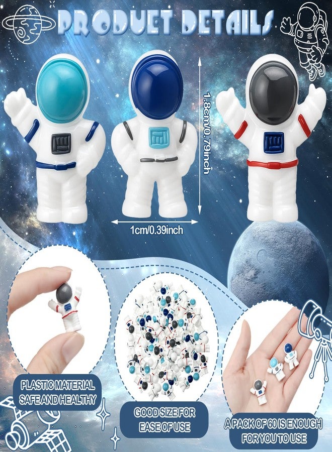 Beeveer 60 Pcs Mini Resin Astronaut Figurines Bulk Miniature Spaceman Figurines for Outer Space Theme Party Halloween Party Cake Decorations Favors Cute Resin Sculpture Ornament - Image 4