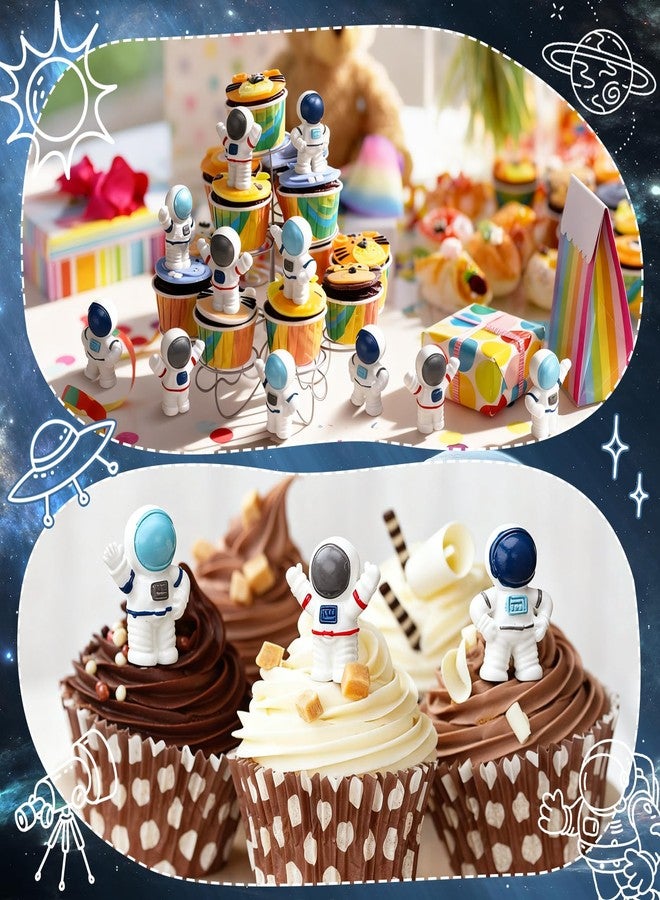 Beeveer 60 Pcs Mini Resin Astronaut Figurines Bulk Miniature Spaceman Figurines for Outer Space Theme Party Halloween Party Cake Decorations Favors Cute Resin Sculpture Ornament - Image 5