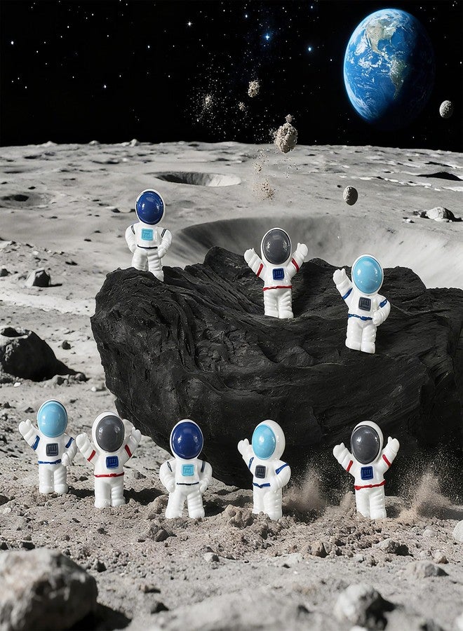 Beeveer 60 Pcs Mini Resin Astronaut Figurines Bulk Miniature Spaceman Figurines for Outer Space Theme Party Halloween Party Cake Decorations Favors Cute Resin Sculpture Ornament - Image 2