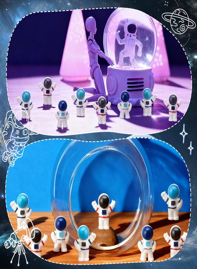 Beeveer 60 Pcs Mini Resin Astronaut Figurines Bulk Miniature Spaceman Figurines for Outer Space Theme Party Halloween Party Cake Decorations Favors Cute Resin Sculpture Ornament - Image 3