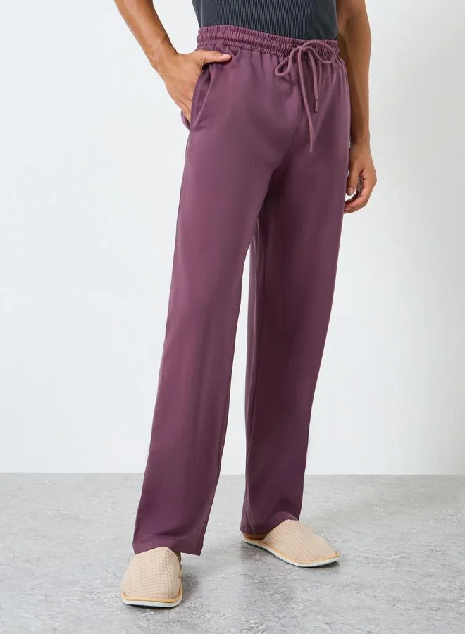 ستايلي بنطال بيجاما واسع بطبعة شعار