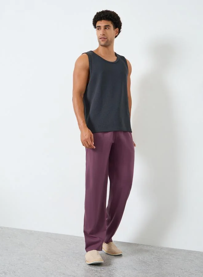 ستايلي بنطال بيجاما واسع بطبعة شعار