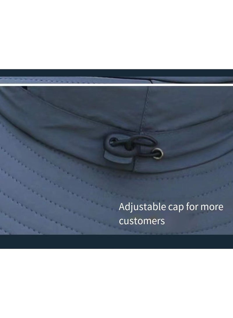Wide brimmed sun hat, waterproof and breathable, suitable for fishing, hiking, camping, boys and girls - Image 4