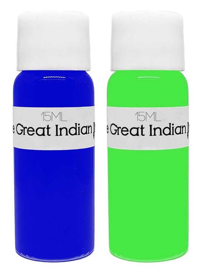 Syahi - The Great Indian Ink - Fountain Pen, Calligraphy, Drawing, Doodle, V5, V7, Trimax Ink - Fractal Blue, Light Green - Image 1