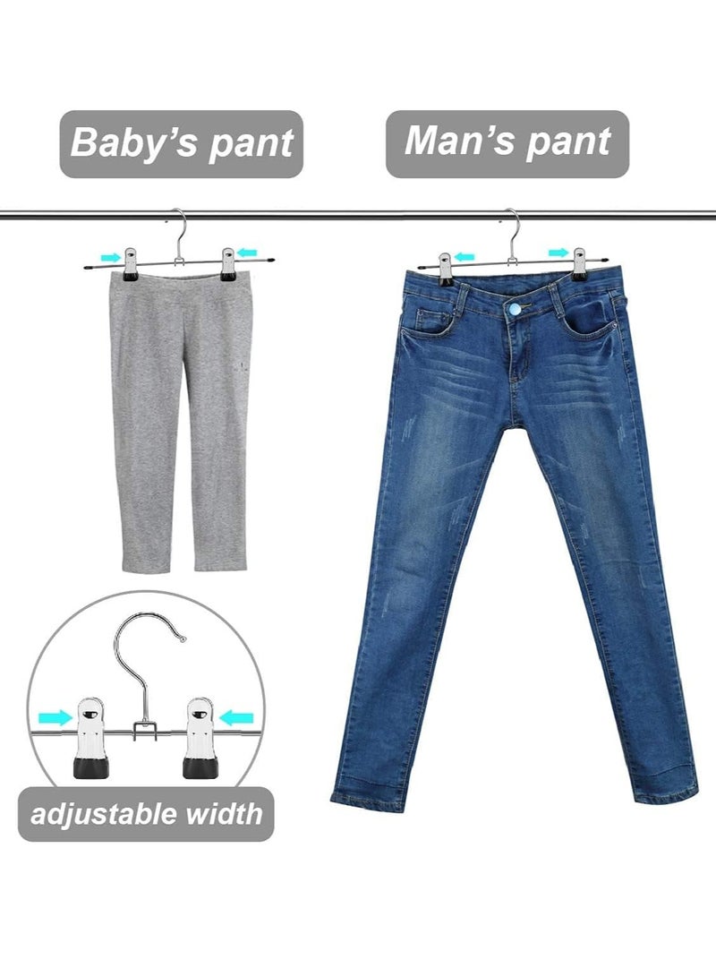 ريد دوت جيفت 25 Pack Pants Hangers ,12 Inch ( 30cm )Trouser Adjustable Metal Pants and Skirt Hangers with Clips Space Saving Hangers for Jeans. - Image 3