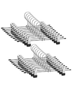 Red Dot Gift 25 Pack Pants Hangers ,12 Inch ( 30cm )Trouser Adjustable Metal Pants and Skirt Hangers with Clips Space Saving Hangers for Jeans.  - Image 1