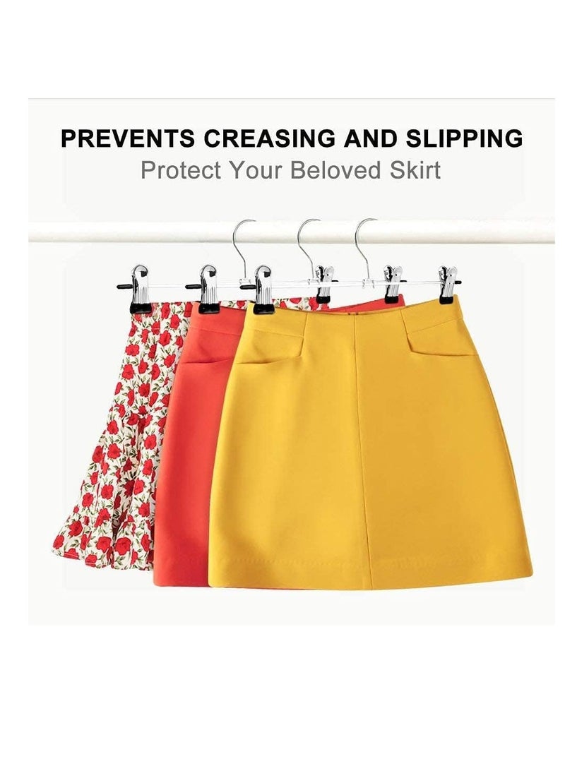 ريد دوت جيفت 25 Pack Pants Hangers ,12 Inch ( 30cm )Trouser Adjustable Metal Pants and Skirt Hangers with Clips Space Saving Hangers for Jeans. - Image 4