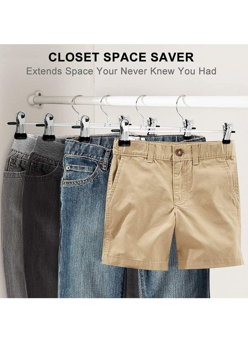 ريد دوت جيفت 25 Pack Pants Hangers ,12 Inch ( 30cm )Trouser Adjustable Metal Pants and Skirt Hangers with Clips Space Saving Hangers for Jeans. - Image 5