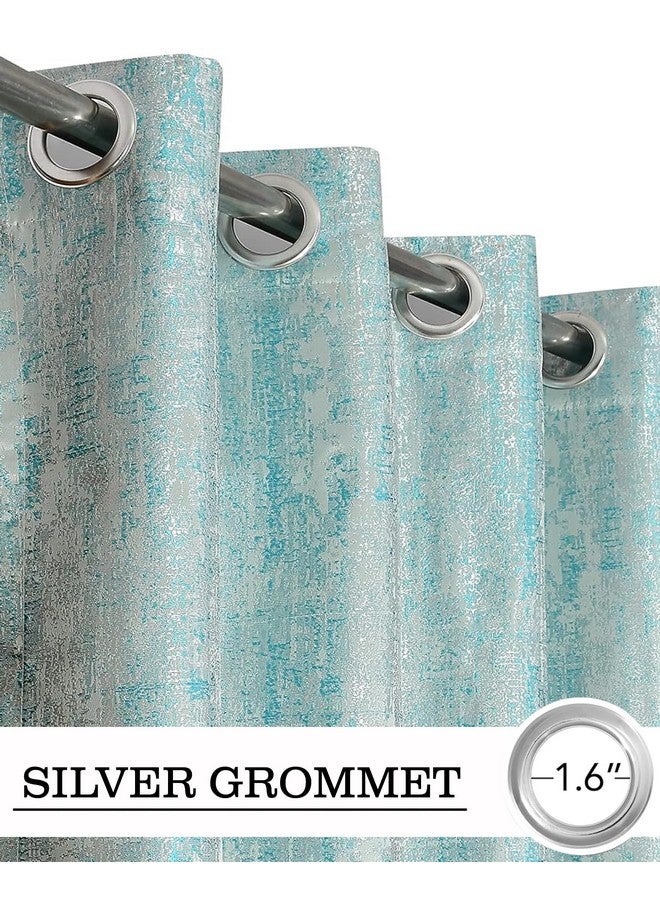 FRESH FROM LOOM Supreme Texture Polyester Curtains for Home 7 Feet Padre| Semi Black Out 80% Room Darkening Screens (Aqua | 2pc Double Weaved Parda | Eyelet Ring | Window & Door Curtain) - Image 2