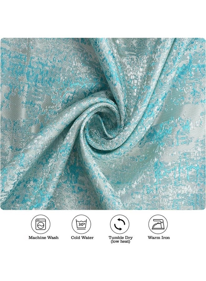 FRESH FROM LOOM Supreme Texture Polyester Curtains for Home 7 Feet Padre| Semi Black Out 80% Room Darkening Screens (Aqua | 2pc Double Weaved Parda | Eyelet Ring | Window & Door Curtain) - Image 4