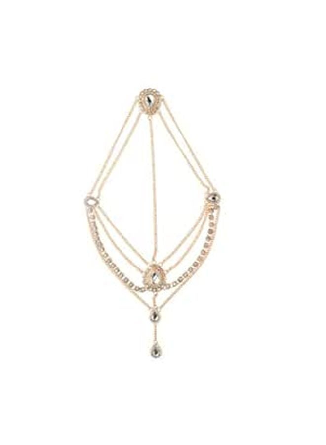 Gold Rhinestone Chain Tassel Headband For Women Wedding Festival Hair Accessories - Image 1