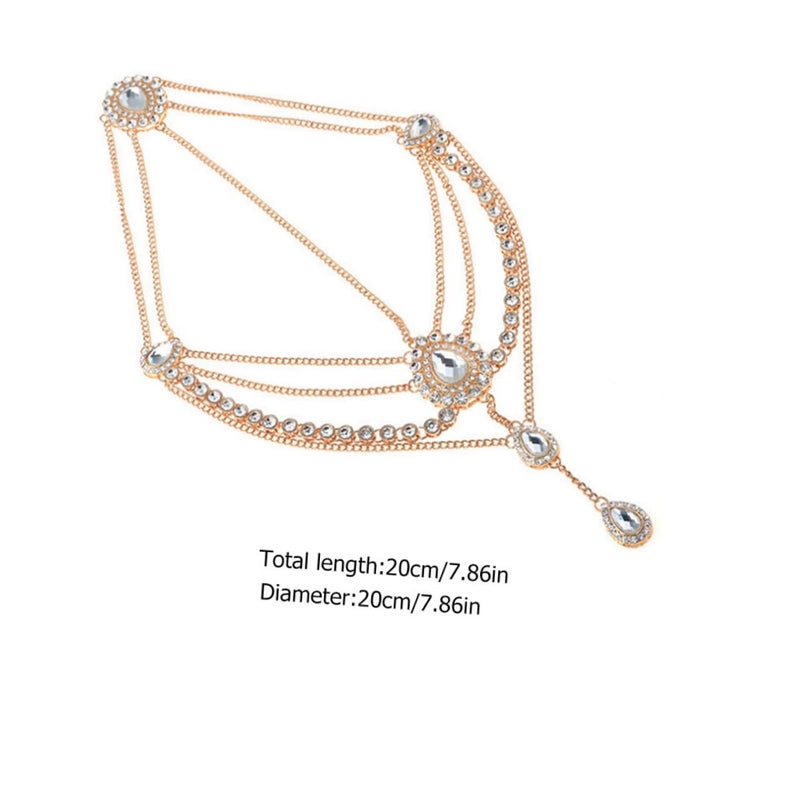 Gold Rhinestone Chain Tassel Headband For Women Wedding Festival Hair Accessories - Image 3