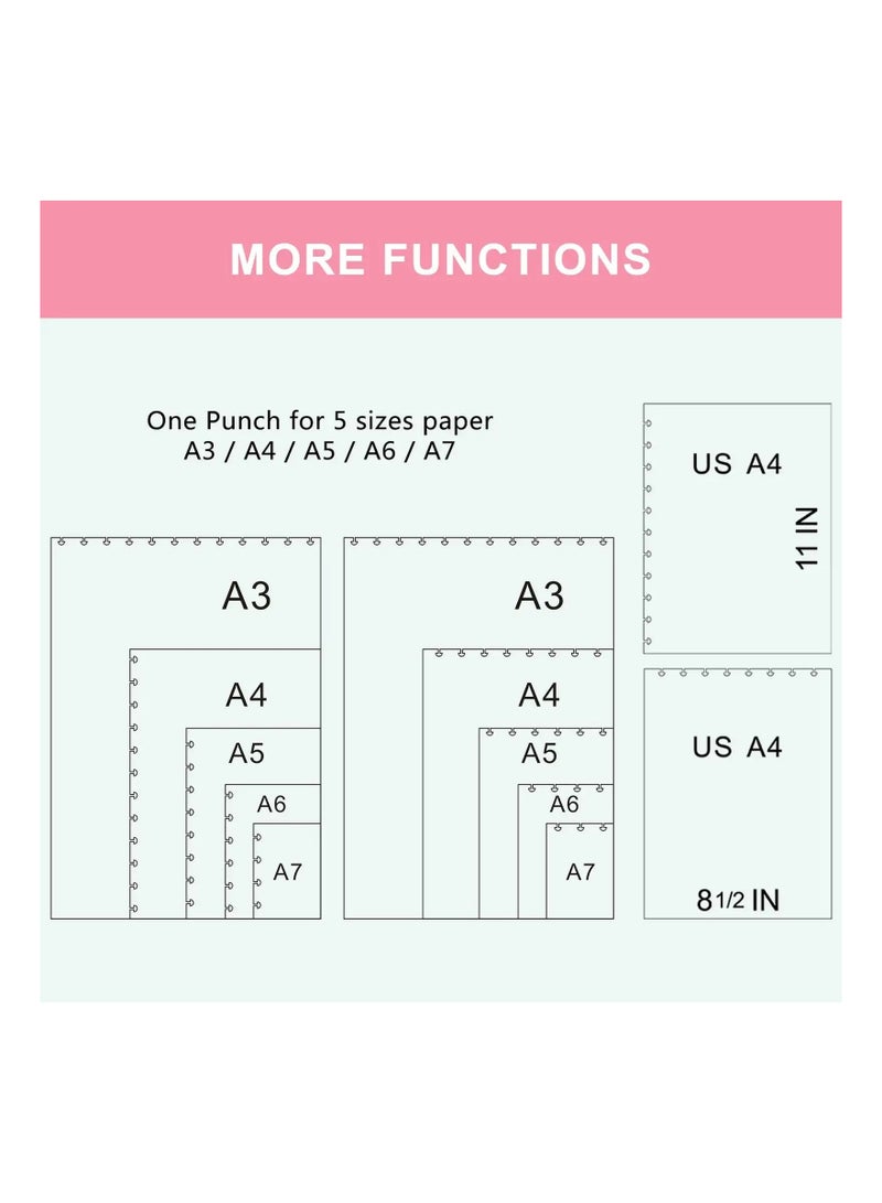 Captaintech Mushroom Discbound Hole Punch, 4 Holes Mushroom Paper Puncher for Disc Bound Planner (Pink) - Image 5