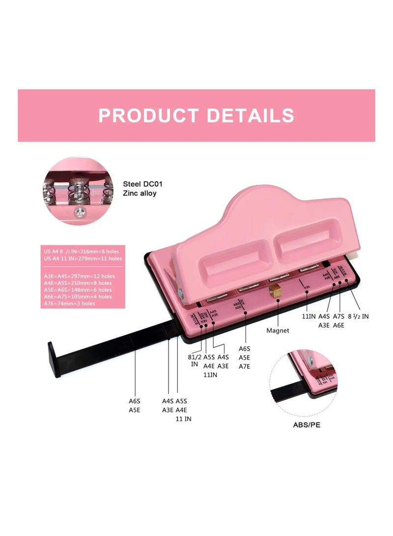 Captaintech Mushroom Discbound Hole Punch, 4 Holes Mushroom Paper Puncher for Disc Bound Planner (Pink) - Image 4