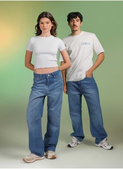 Unisex Real Blue - Washed Wide Leg Jeans - pzsku/Z201D22F5607F4EFB1897Z/45/_/1737667493/51795320-11c1-430e-9138-abe4d06054ba