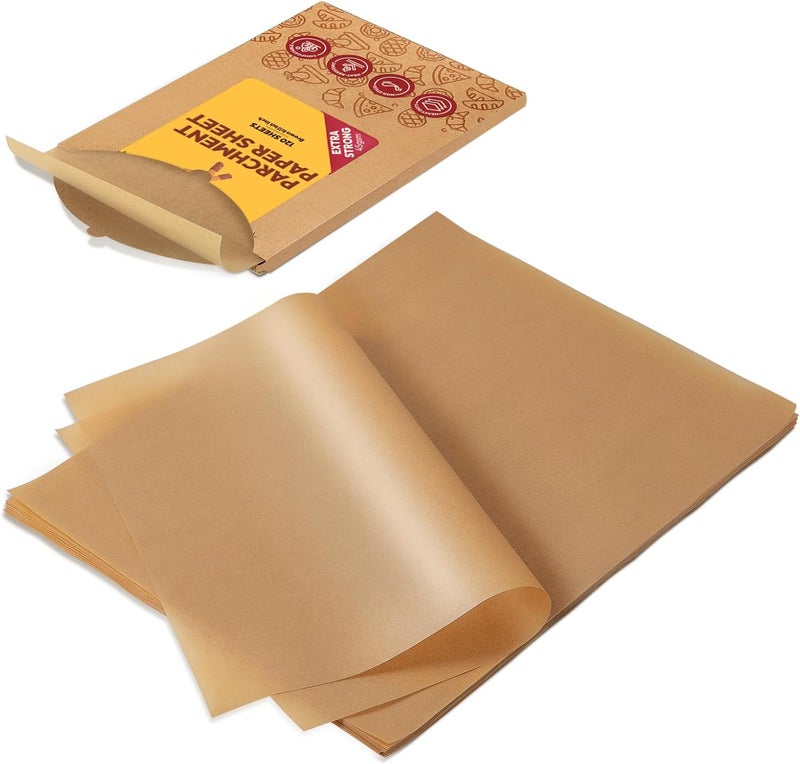 katbite 120Pcs 8x12 inches Parchment Paper Sheets, Heavy Duty Unbleached Baking Paper, Pre-cut Parchment Paper for Baking, Air Fryer, Grilling, Steaming - Image 1