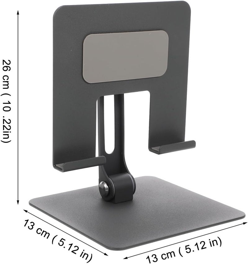 Foldable Metal Tablet Stand Universal Adjustable Tablet Holder for Desk Office Use with Nonskid Base Gray - Image 2