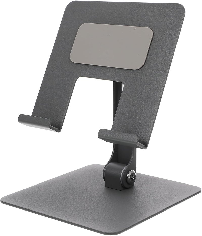 Foldable Metal Tablet Stand Universal Adjustable Tablet Holder for Desk Office Use with Nonskid Base Gray - Image 1