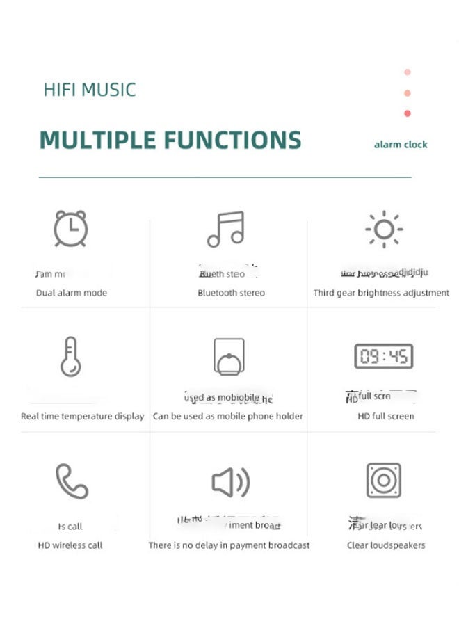 نيوترل مكبر صوت بلوتوث محمول Q5 مزود بفتحة لبطاقة الائتمان، ويتميز بوظائف الإضاءة والساعة والمنبه. يمكنك تشغيل الموسيقى والرد على المكالمات، كما يمكن استخدامه كحامل للهاتف. مثالي للطلاب وموظفي المكاتب وغيرهم. (أبيض) - Image 2