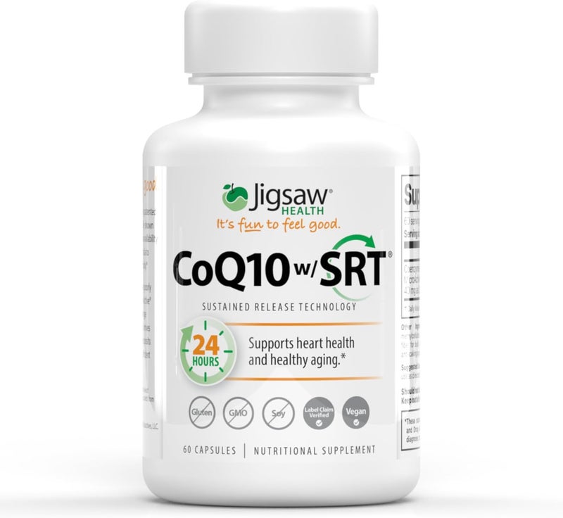 Jigsaw Health CoQ10 wSRT  Heart Health Support  with Sustained Release Technology  60 Capsules - Image 1
