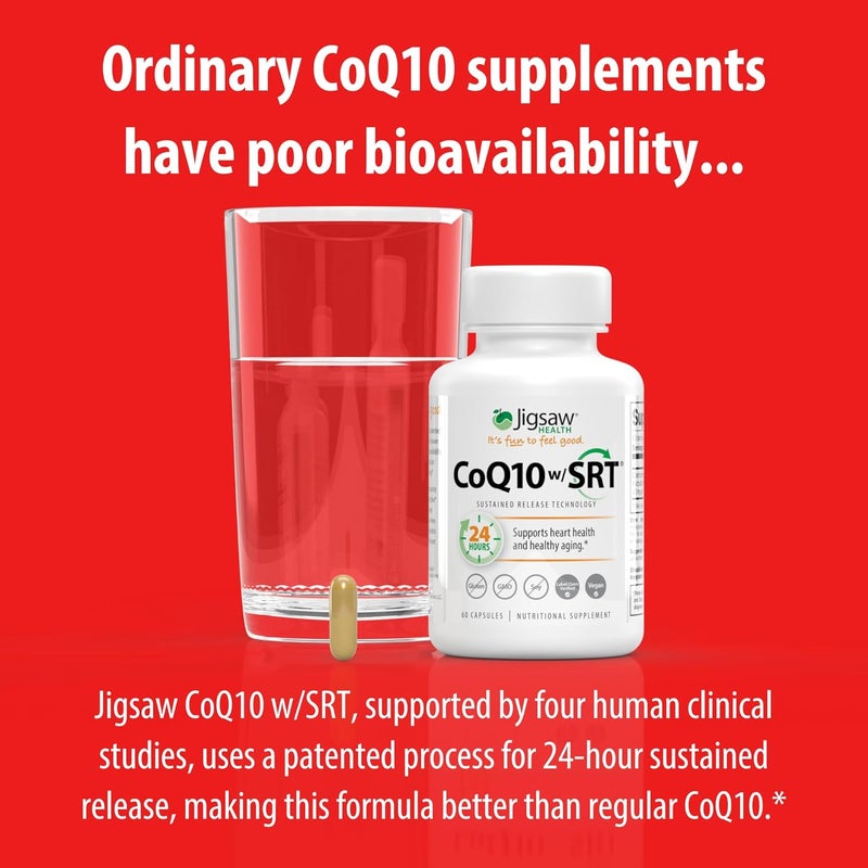 Jigsaw Health CoQ10 wSRT  Heart Health Support  with Sustained Release Technology  60 Capsules - Image 5