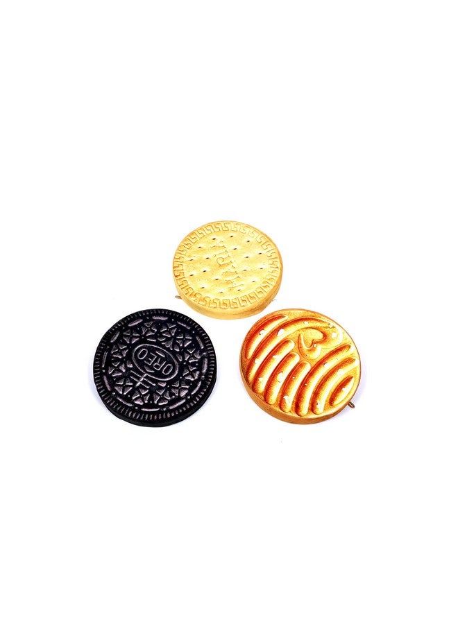 Keshav Creation Polyester Biscuit Cushion, Round Shape Biscuit, Stuffed Cushions Toy Seat Pad -Multicolored Decorative Cushion. (12X 12 Inch) (Set of 3) - Image 2
