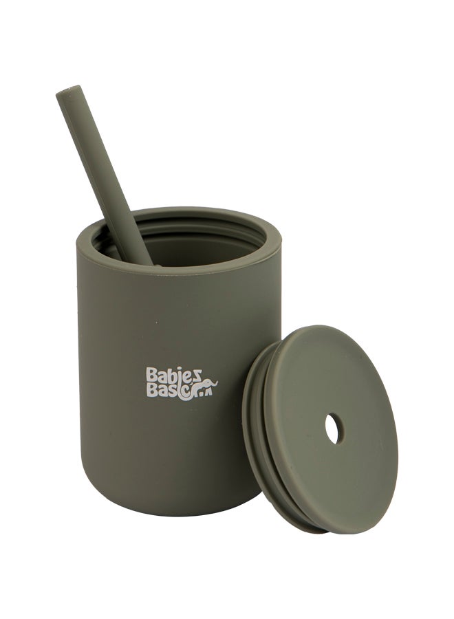 بابيز_بيسك كوب سيليكون للأطفال من المرحلة الثالثة مع شفاطة - أخضر - Image 5