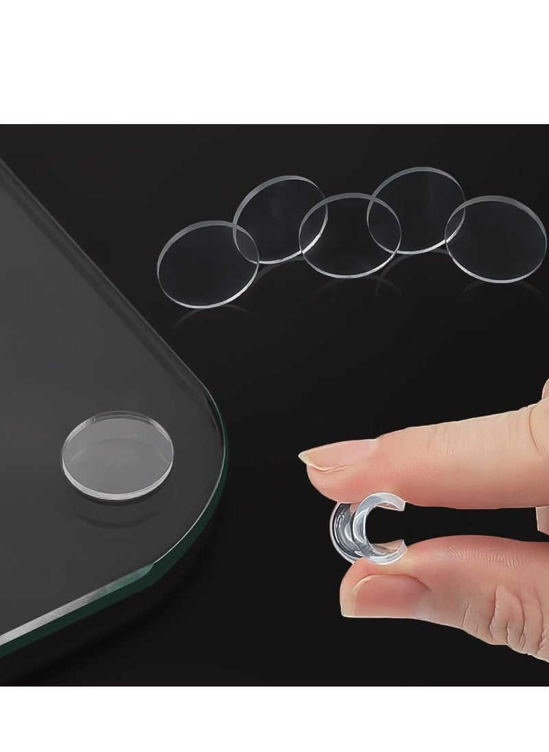 Oasisgalore Extremely Soft Self Adhesive Large Size Glass Table Top Bumper, Transparent Anti Slide and Scratch for Heavy Glass Table, Rubber Pad to Avoid The Movement of Glass (Round, 20 PCS)  - Image 1
