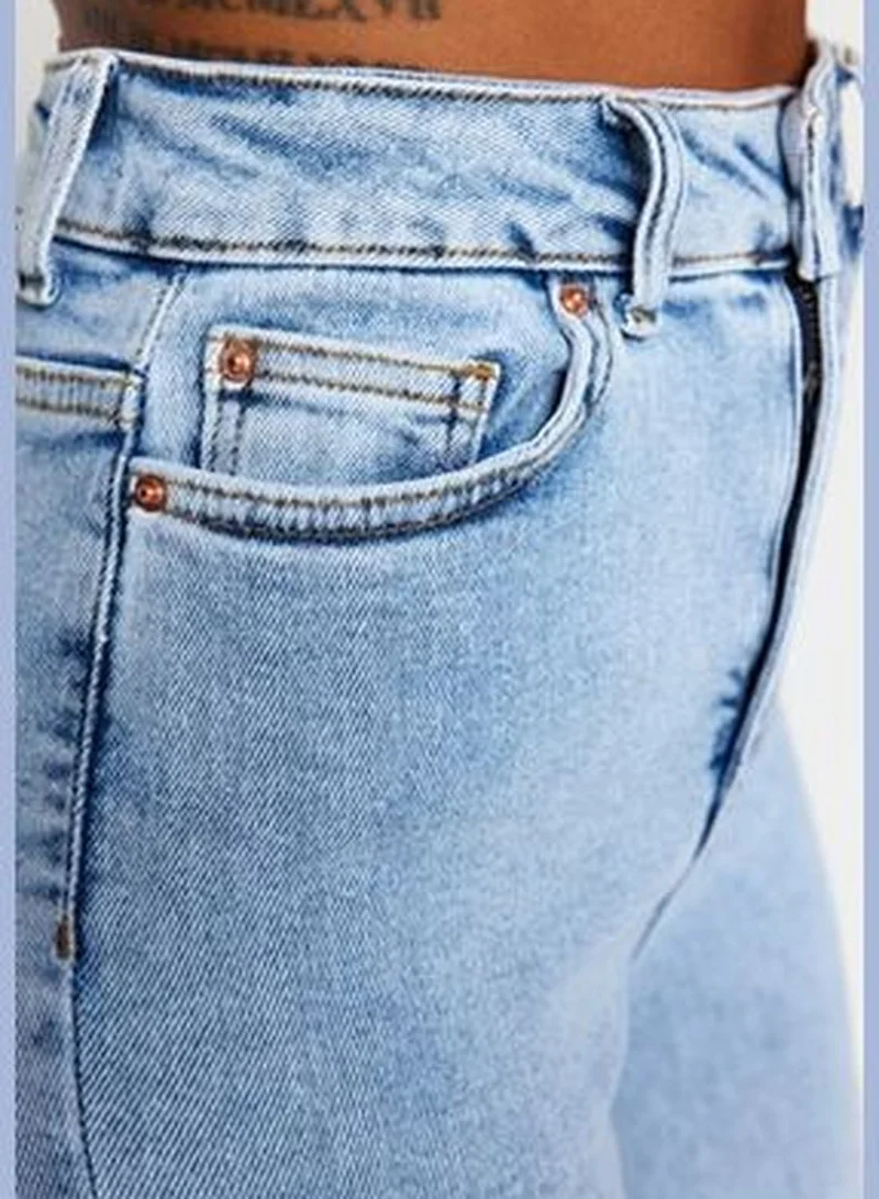trendyol Light Blue High Waist Skinny Jeans TWOSS23JE00072