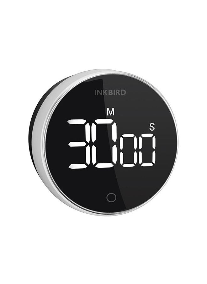إنك بيرد مؤقت المطبخ الرقمي INKBIRD موديل IDT-01 - عداد تنازلي بشاشة LED فائقة الوضوح، تحكم دوار، ساعة إيقاف، قاعدة مغناطيسية، منبه قابل للتعديل، بطارية قابلة للشحن 500 مللي أمبير/ساعة، وأرقام عملاقة  - Image 1