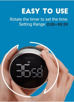 INKBIRD INKBIRD Digital Kitchen Timer IDT-01 Countdown Timer With Ultra Clear LED Screen Rotate Control Stopwatch Magnetic Back Adjustable Alarm 500mAH Rechargeable Battery Big Digits  - Image 4