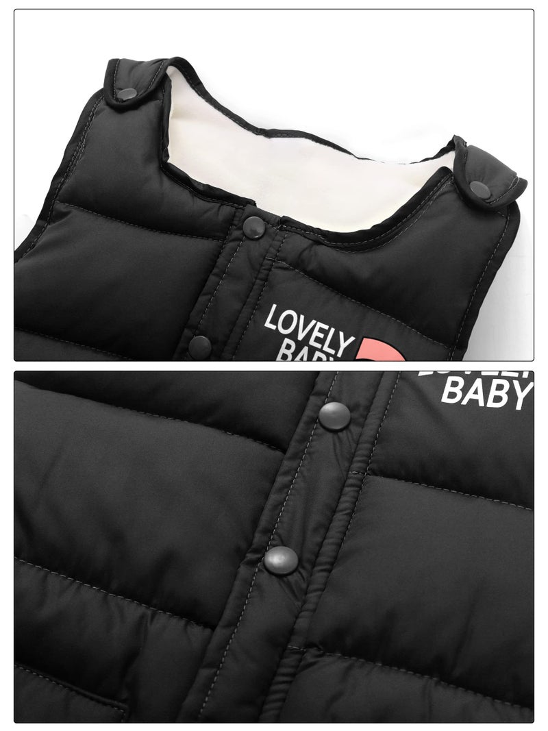 Happy Cherry Baby Puffer Trouser Winter Windproof Snow Pants Padded Lightweight Winter Thick Pants Soft Active Trouser Down Bib Overall for Unisex Boys Girls Black 6-12 Months - Image 2