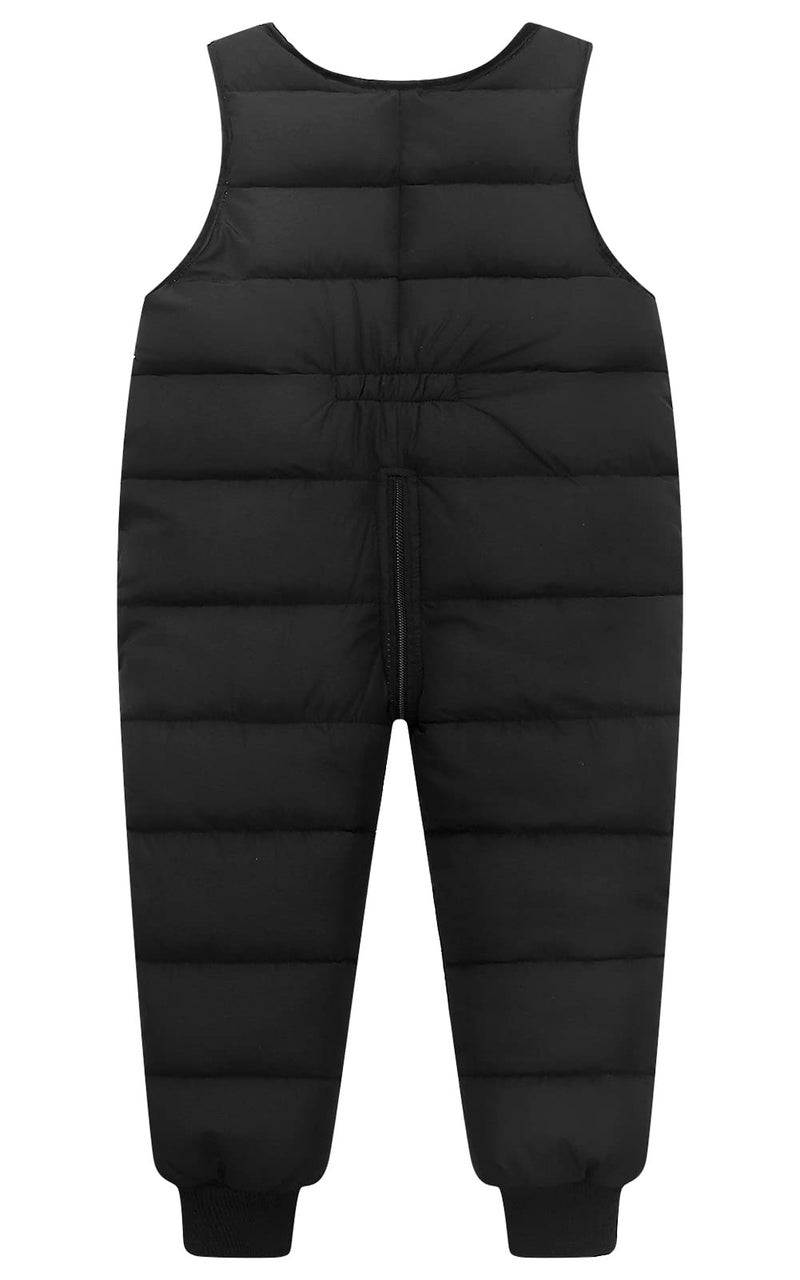 Happy Cherry Baby Puffer Trouser Winter Windproof Snow Pants Padded Lightweight Winter Thick Pants Soft Active Trouser Down Bib Overall for Unisex Boys Girls Black 6-12 Months - Image 3