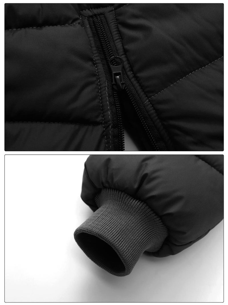 Happy Cherry Baby Puffer Trouser Winter Windproof Snow Pants Padded Lightweight Winter Thick Pants Soft Active Trouser Down Bib Overall for Unisex Boys Girls Black 6-12 Months - Image 4