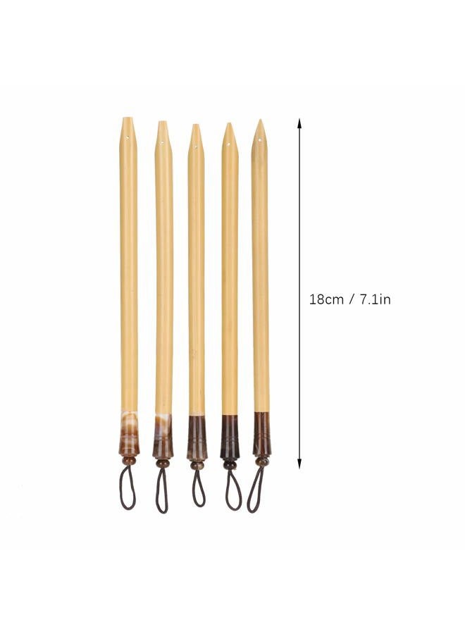 AYNEFY Office Supplies, Manga Calligraphy Vintage Bamboo Drawing Painting Kit School Supplies 5Pcs Dip Pen Handcrafted Office School Supplies Craft Collection (Bamboo Tip Set) - Image 4