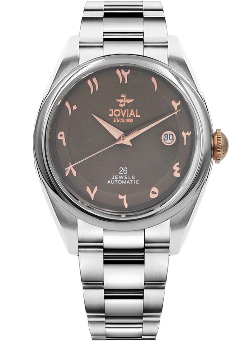 Jovial JOVIAL 1530 GSMA02 E Men's Fashion Stainless Steel Watch, Automatic, 41mm, Grey  - Image 1