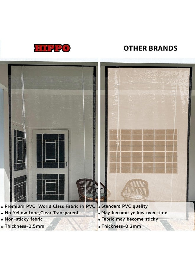 HIPPO Transparent PVC Monsoon Blind for Rain Protection Roll Up Blinds for Balcony, Sun Wind Dust, Premium Waterproof Chick Blind(Transparent, 2FTX7FT) - Image 5