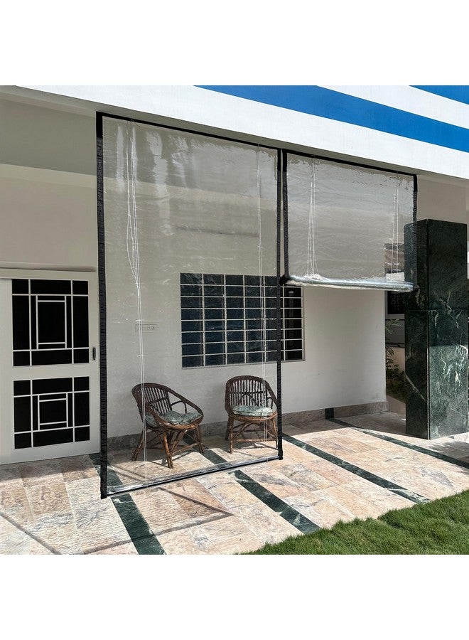 HIPPO Transparent PVC Monsoon Blind for Rain Protection Roll Up Blinds for Balcony, Sun Wind Dust, Premium Waterproof Chick Blind(Transparent, 2FTX7FT) - Image 1