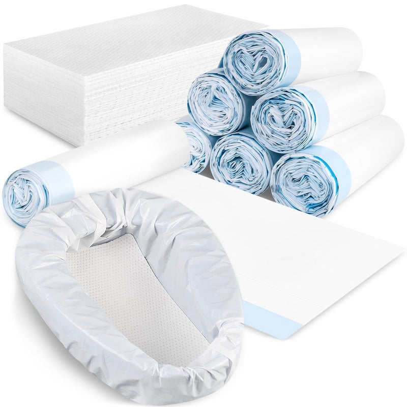 Storage Standard 70 Pack Bedpan Liners Disposable Commode Liners with Absorbent Pads Bedpans or Bedside Commode Bags Bed Pan Liners for Elderly Females Men Women Bed Pans Liner Nursing Homes and Hospitals