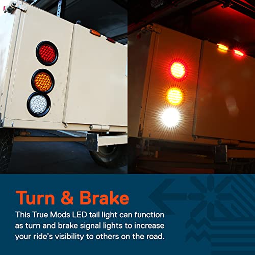 ONLINE LED STORE TRUE MODS 2pc 4" Round Amber 24 LED Trailer Tail Lights [DOT FMVSS 108] [SAE I6] [Grommet & Plug] [IP67 Waterproof] Park Turn Boat Horse Trailer Lights for RV Semi Truck Flatbed Camper - Image 3