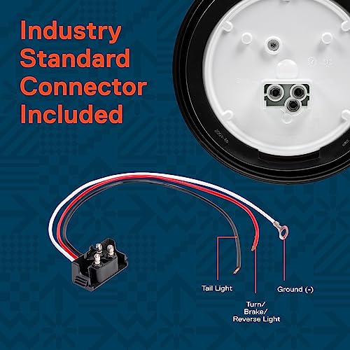 ONLINE LED STORE TRUE MODS 2pc 4" Round Amber 24 LED Trailer Tail Lights [DOT FMVSS 108] [SAE I6] [Grommet & Plug] [IP67 Waterproof] Park Turn Boat Horse Trailer Lights for RV Semi Truck Flatbed Camper - Image 2